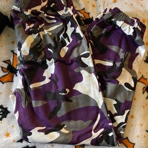 Purple camo joggers